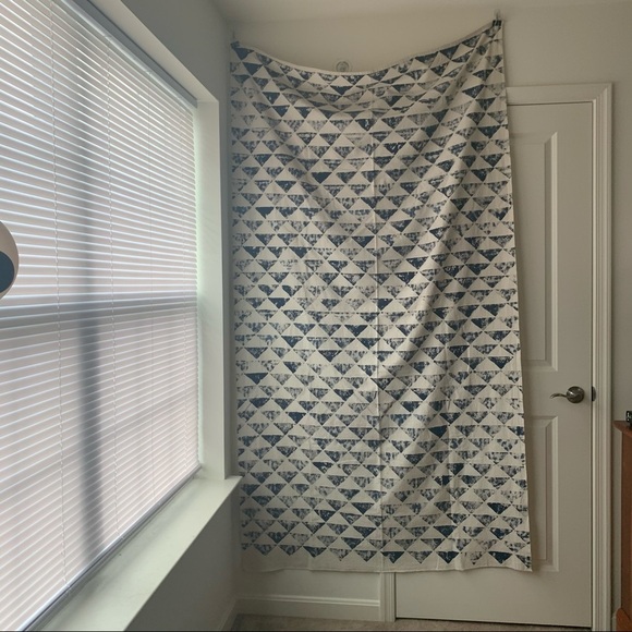 Handmade Blue Triangle Print Tapestry - Picture 3 of 5